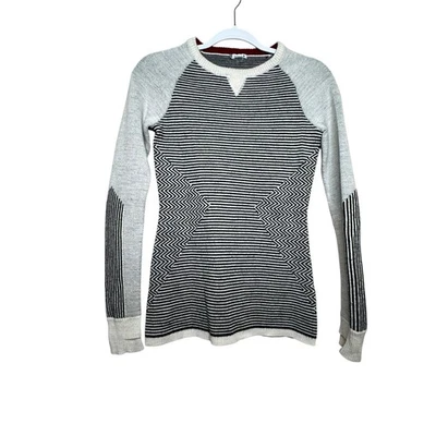 Smartwool Dacono Ski Sweater Merino Wool Black Gray Stretch Knit Women's S H11 - Image 1 of 4