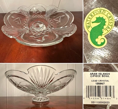 NEW Vtg WATERFORD CRYSTAL Aran Islands Master Cutter Large 13" Centerpiece Bowl - Image 1 of 4