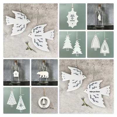 Árbol de Navidad Este de la India Cerámica Blanca Decoración Colección Regalo Etiqueta Recuerdo Foto 1 de 4