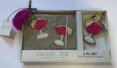 Rachel Zoe Viral Beaded Pink Margarita Coin Purse And Charm Gift Set - Image 1 of 2