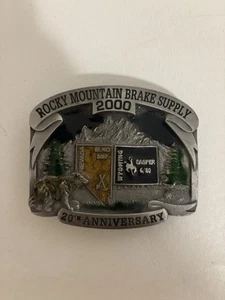 Rocky Mountain Brake Elko NV 20th Anniversary 2000 Belt Buckle Bear Casper WY #1 - Picture 1 of 3