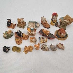 Cat Figurines Figures Small Vintage 80s 90s PS Logan - Picture 1 of 5