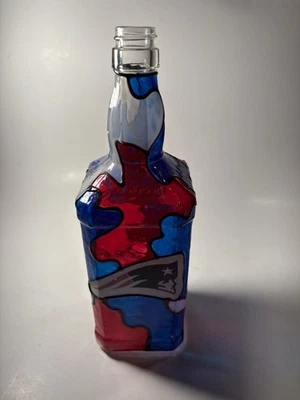 Botella de vidrio decorada New England Patriots  Foto 1 de 4
