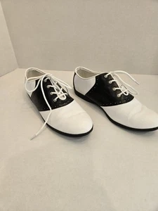 Funtasma Saddle-50 Women's Flat Saddle Shoes Black & White Size 10 Lace Up - Imagen 1 de 7
