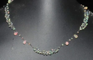 Natural Ethiopian opal beads necklace with silver anniversary gift birthday gift - Picture 1 of 10