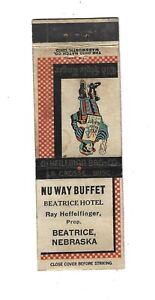 Nu Way Buffet - Beatrice, Nebraska  Matchcover           Ray Heffelfinger, Prop.