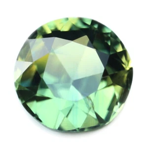 Zertifiziert 0,40ct natürlicher unbeheizter gelblicher grüner Saphir vs rosa geschnittener rund - Bild 1 von 3
