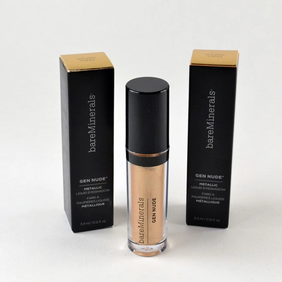 2 bareMinerals Gen 裸色金属液体眼影金色 TOPAZ - 套装 2 x 3.3 毫升 — 第 1/1 张图片