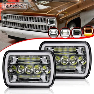 FOR Chevy K10 K20 C10 C20 2PCS 5x7" 7x6 LED Headlights H4 Projector Hi/Lo beam - Picture 1 of 12