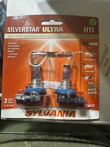 Sylvania Silverstar ULTRA H11 Pair Set High Performance Headlight 2 Bulbs NEW