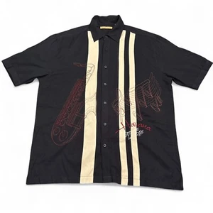 Havanera Jazz Embroidered Shirt Mens Size Large Bowling Hawaiian Button Up - Picture 1 of 12
