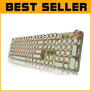 104-Key Retro Typewriter Mechanical Gaming Keyboard with RGB Lighting & Media... - Picture 1 of 8