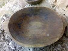 !Antique Primitive Old Small Hand Carved Wooden Bread Bowl /Dough /Plate 19th