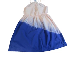 Crewcuts Girl's 12 Peach/Royal Blue Tie Dye Knee Length Sleeveless Dress NEW - Picture 1 of 7