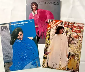 VTG Easy Great Shawl Looks Peppy Poncho Crocheted Cape Crochet Pattern Leaflets - Picture 1 of 5