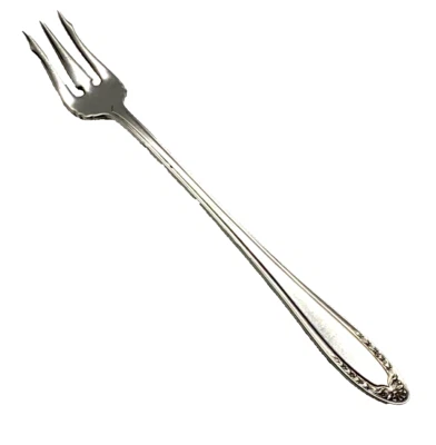 Garfo Oneida Community 1915 grinalda de noiva 6 3/8" prata prato frutos do mar/coquetel - Imagem 1 de 4