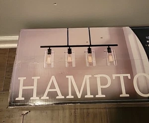Hampton Bay Regan 4 Light Espresso Industrial Chandelier Kitchen Pendant Light - Picture 1 of 5