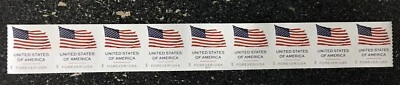 2025USA Forever US Flag - PNC Plate (#B11111) Coil Strip of 9  (BCA) - Image 1 of 2