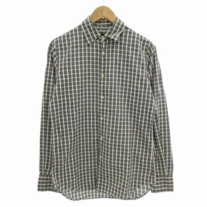 Dsquared DSQUARED2 Check Shirt Seersucker Embroidery Long Sleeve 44 S Green Used - Picture 1 of 7