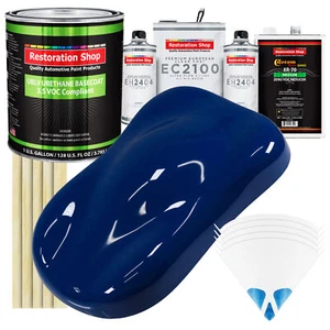 Marine Blue LOW VOC Urethane Basecoat Paint Gallon Kit & European Clear Coat - Picture 1 of 2