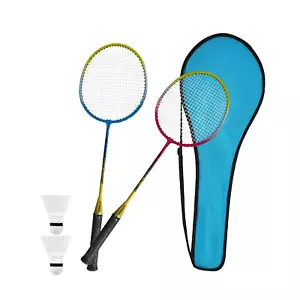 Badminton 2 Person Racket Set for 2 Shuttlecocks, Carry Case, Outdoor Sports - Picture 1 of 9