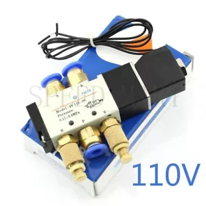 Válvula de aire solenoide AC110V 4V110-06 5 puertos 2 pos 1/8" BSP y silenciador conector de 8 mm - Imagen 1 de 4