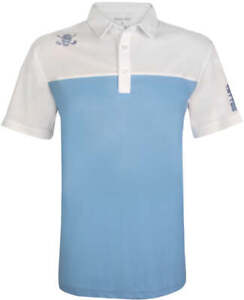 2-Tone Cool-Stretch Men's Golf Shirt | Blue/White