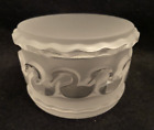 Rare Lalique Crystal "Canardes" Swans Covered Frosted Glass Powder/Dresser Box
