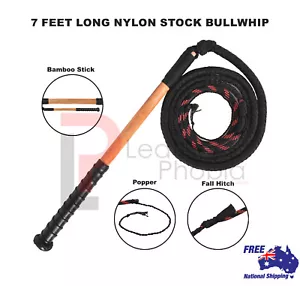 7ft paracord stockwhip kids Whip paracord nylon Equestrain bull whip - Picture 1 of 9