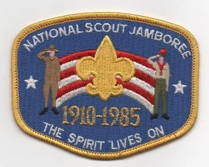 Parche de bolsillo National Jamboree 1985 4" x 3 1/8", respaldo de plástico, ¡como nuevo! - Imagen 1 de 1