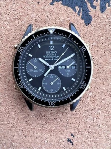 Seiko Quartz Chronograph Sports 100 7A38-6010 Rare Watch Vintage Like New - Foto 1 di 9