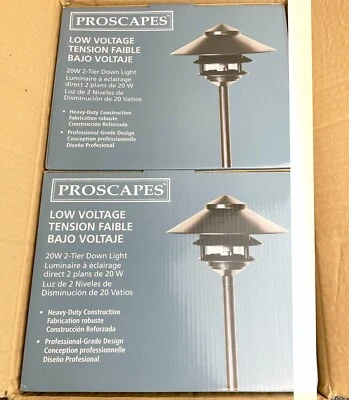 2 PACK - Malibu Proscapes 20W 3-Tier Landscape Light Pathway Outdoor Weatherproo