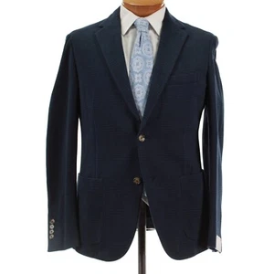 Eleventy Platinum NWT Cotton Soft Jacket Size 50 (40R US) In Blue & Black Plaid - Picture 1 of 8