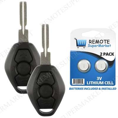 2 Replacement for BMW 5 Series 525 528 530 540 545 550 Remote Car Notch Key Fob - Image 1 of 4