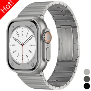 Titanium Steel Strap For Apple Watch Ultra 49mm 9 8 7 Metal iWatch Band 42/44mm - Picture 1 of 13