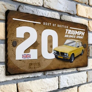 Triumph Dolomite House Number Slate Sign Car Garage Plaque Personalised CLS49 - Picture 1 of 6