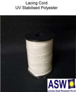 100m LACING CORD 1.5mm WHITE For Securing Shadecloth to Pipe and Steel - Picture 1 of 2
