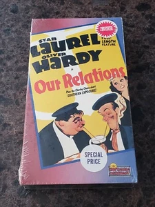 BRAND NEW Our Relations (VHS, 1987) Laurel and Hardy RARE Sealed OOP Watermarks - Picture 1 of 6