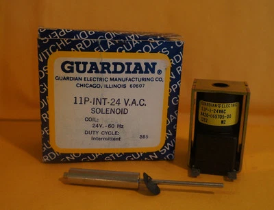 Guardian Model 11P-INT-24A Part A420-065705-00 - 24V AC D-Frame Push Solenoid - Image 1 of 2