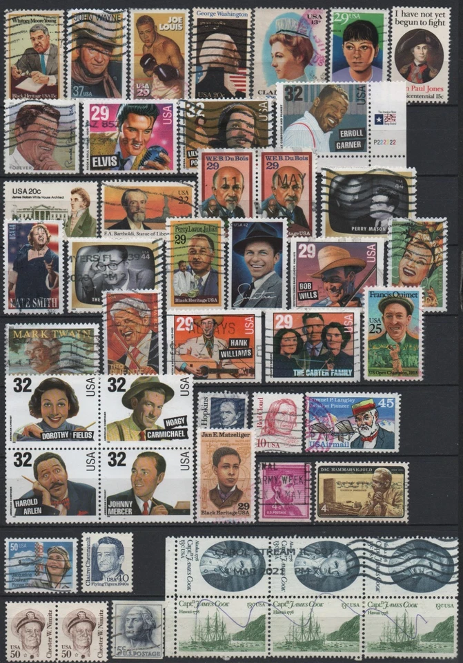 Famous America's People pequeño lote de sellos usados Foto 1 de 1