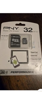 NEW SEALED PNY 32 GB Micro SD Card with Adapter - Picture 1 of 2