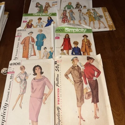 Sew pattern Vintage Sewing Patterns  lot of 8 Simplicity - Image 1 of 4
