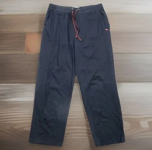 Pantalones de salón TOMMY BAHAMA para hombre grandes negros tejidos rojos logotipo cordón parte inferior suave - Imagen 1 de 8