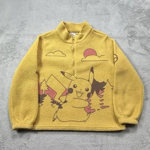 Pokémon Pikachu Sherpa Jacket Kids XL Yellow Full Zip Winter - Picture 1 of 5