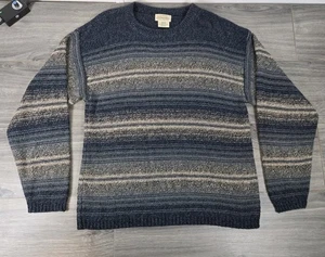 St Johns Bay Pullover Herren mittelblau gestreift Vintage Made in USA Preppy Core - Bild 1 von 12