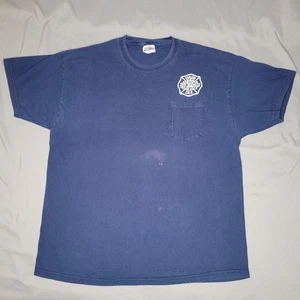 Esparto Fire Dept Shirt Mens XL Hanes Beefy-T Pocket Volunteer EMS California - Picture 1 of 19