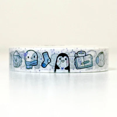 NEW TCMC The Coffee Monsterz Co Winter Doodles 10mm Emoti Washi Tape - Image 1 of 2