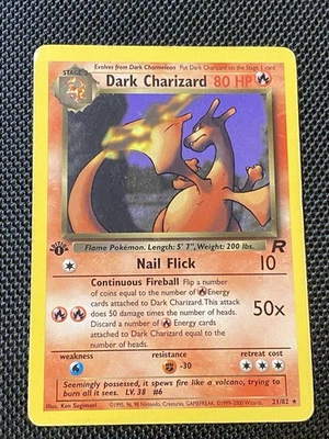 Dark Charizard - 21/82 - Pokemon Team Rocket 1st Edition Rare Card WOTC HP/MP - Image 1 of 4
