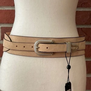 NWT Rag & Bone Beige Suede Wide Boho Belt Size S/M NEW - Picture 1 of 16