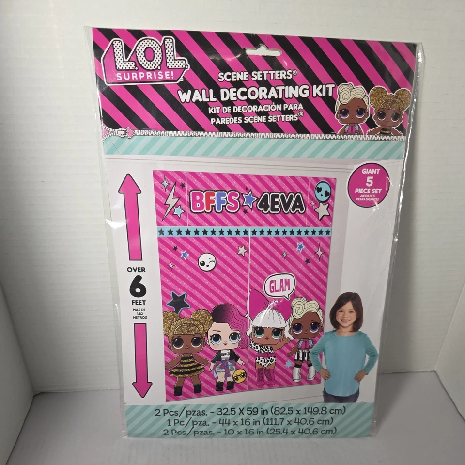 LOL SURPRISE BFFS 4 Eva Mural Scene Setter Wall Decorating Kit Birthday Party - Image 1 of 4